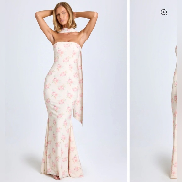 Oh Polly Cream Strapless Bodycon Dress - Picture 13 of 14